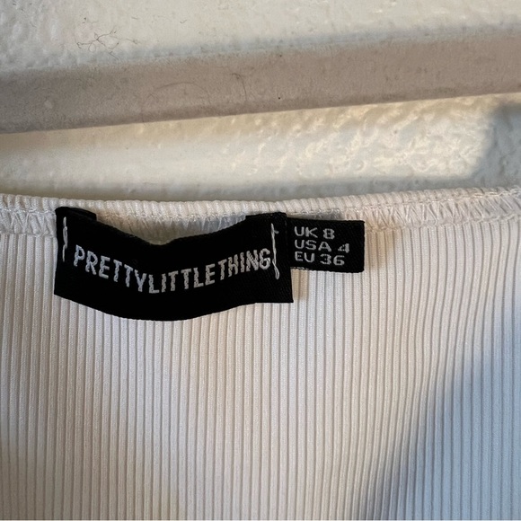 Pretty little thing white cropped tank top - Picture 3 of 3